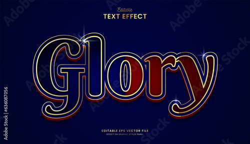 decorative red and blue script editable text effect vector design