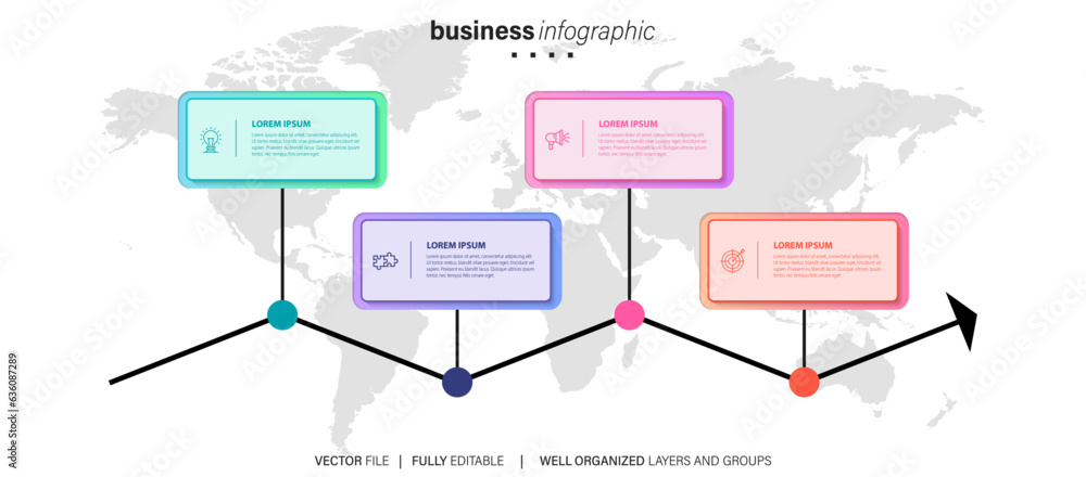 Infographics design vector and business icons with 4 options.
Infographics design vector and business icons with 4 options.