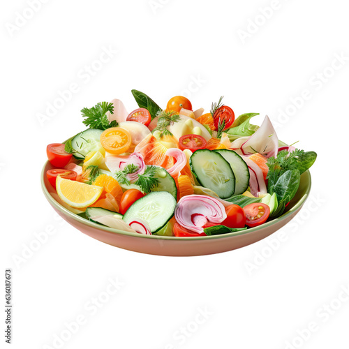 Vegetable salad with transparent background