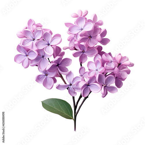 Three isolated lilac flowers on a transparent background © AkuAku