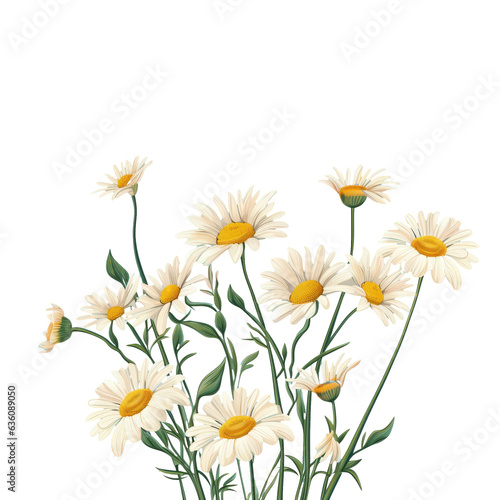 Chamomile flowers as greeting card backdrop