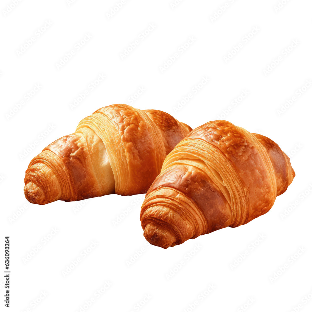 Croissants displayed on transparent background Croissants displayed on transparent background