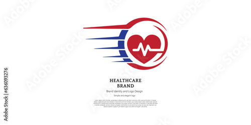 heartbeat and health care logo design for graphic designer and web developer