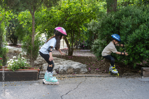 Stepping into New Milestone Children Embrace the Art of Rollerblading. photo