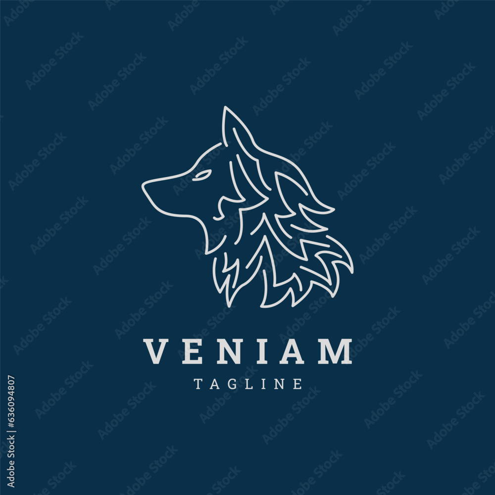 Obraz premium Wolf logo design icon template