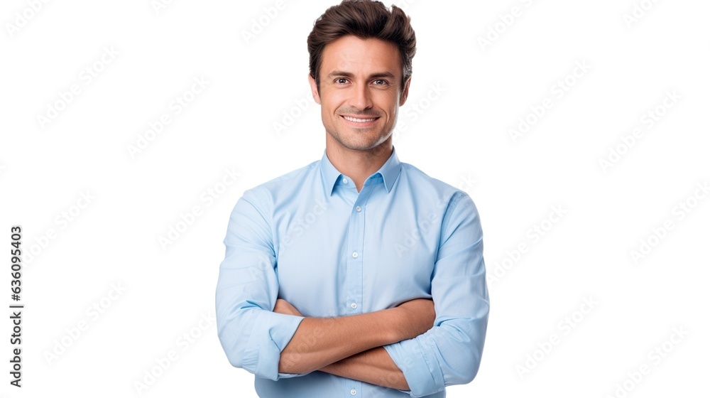 portrait of a businessman standing with his arms crossed on white background portrait of a businessman standing with his arms crossed on white background