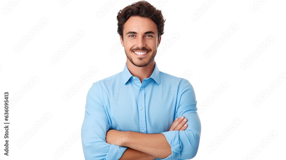 portrait of a businessman standing with his arms crossed on white background portrait of a businessman standing with his arms crossed on white background
