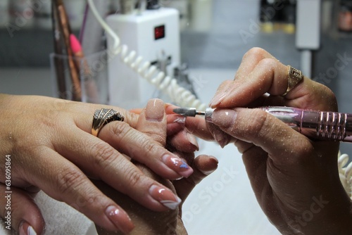 Nail cleaning and professional manicure