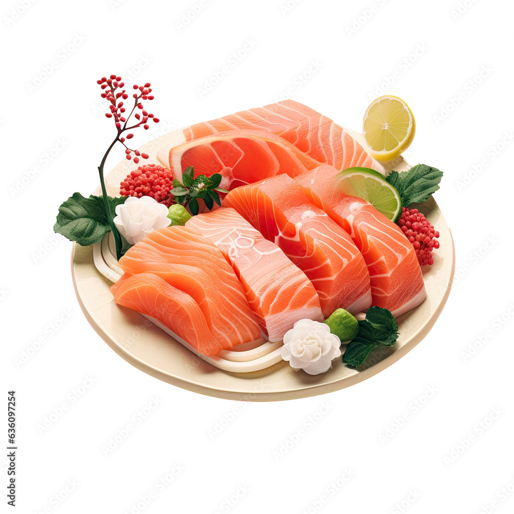 Delightful image of raw salmon sashimi Delightful image of raw salmon sashimi