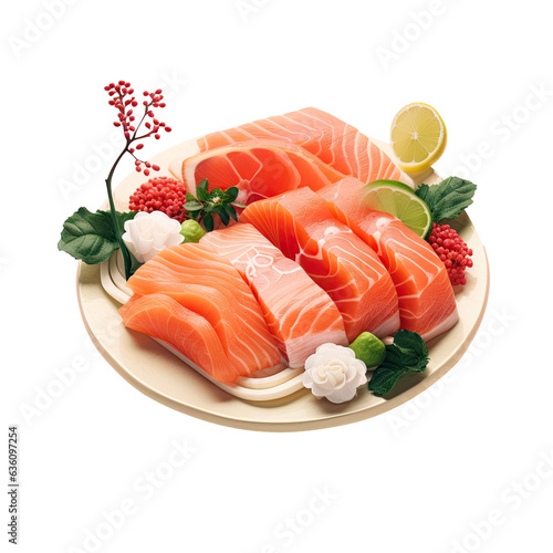 Delightful image of raw salmon sashimi