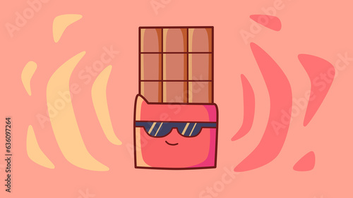 Chocolate divertido con gafas de sol