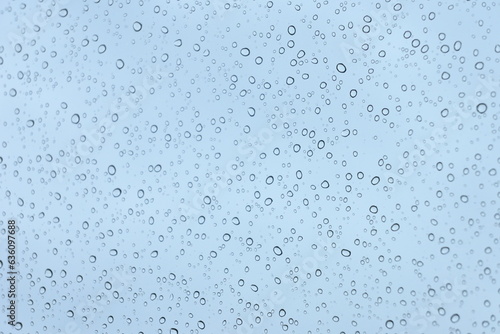 blur background with water drop on rainy day, water droplet on mirror