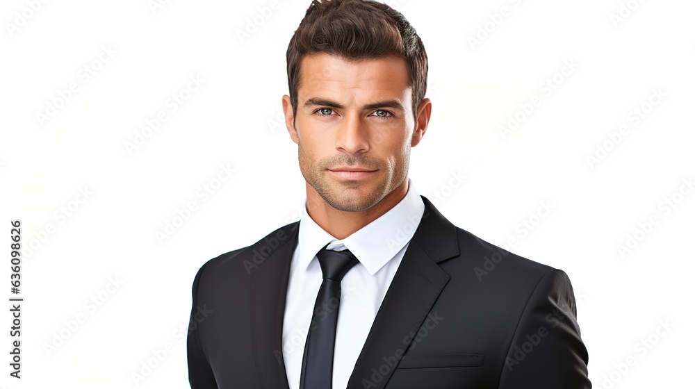 Handsome businessman with his arms crossed on white background Handsome businessman with his arms crossed on white background