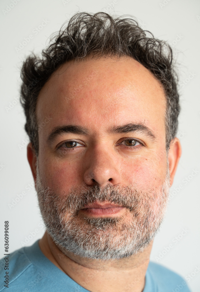 Man Wearing Beard Portrait In White Background Man Wearing Beard Portrait In White Background