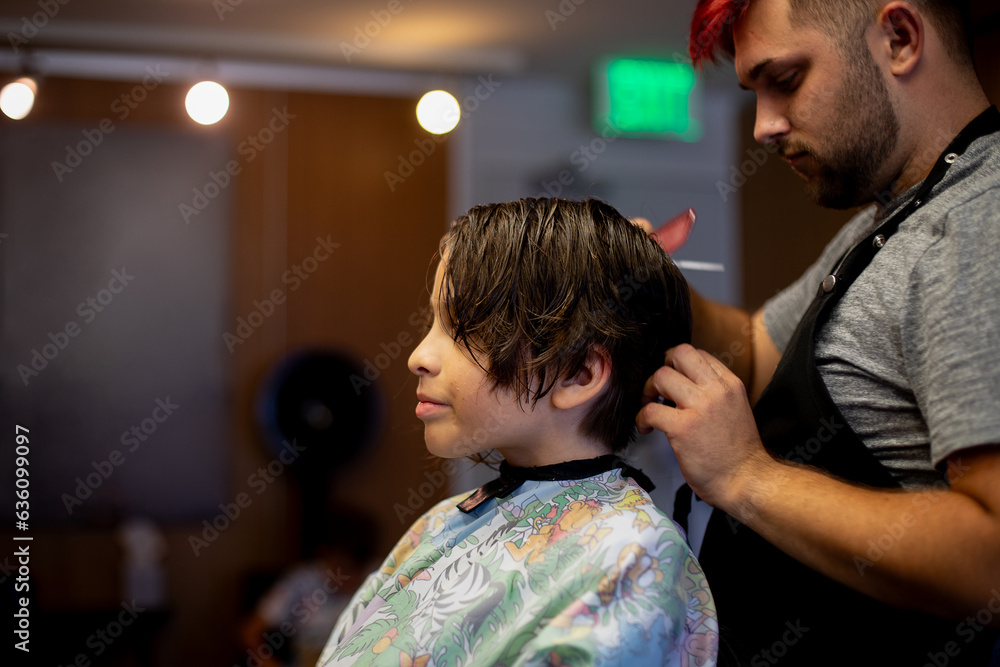Smiling boy before haircut Smiling boy before haircut