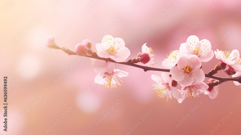 Generative AI : Soft focus Cherry blossom pink sakura flower on Nature background Generative AI : Soft focus Cherry blossom pink sakura flower on Nature background