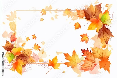  frame with  colored fall leaves that has an area for text 