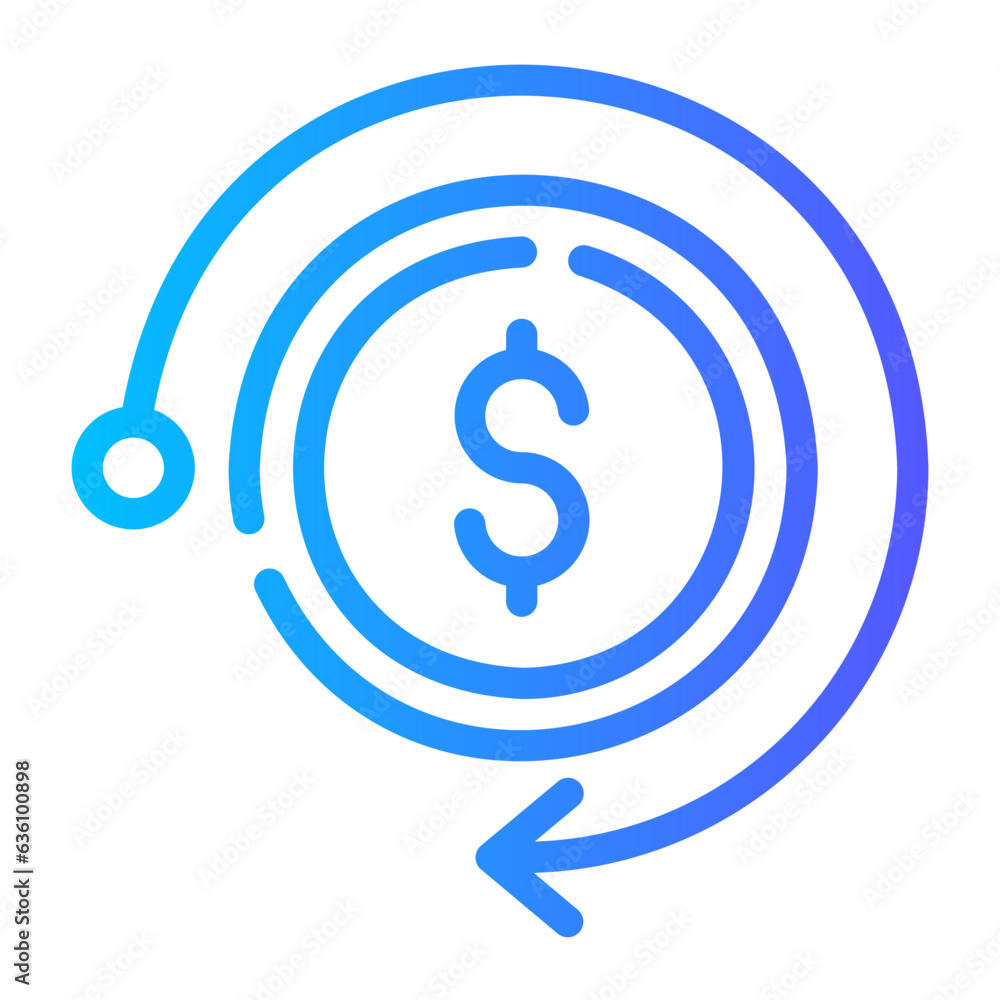 refund Line Gradient Icon refund Line Gradient Icon