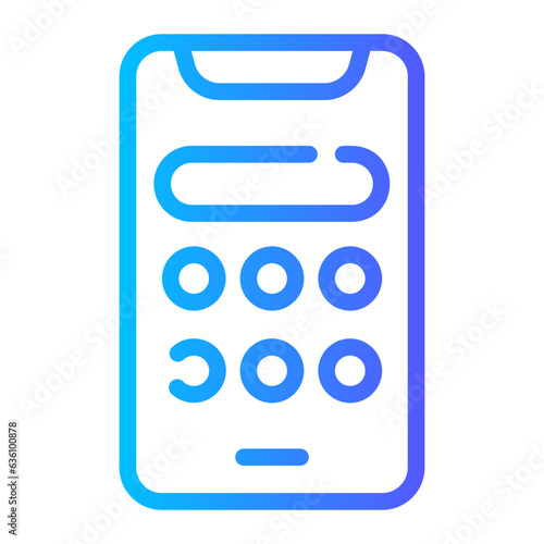pin code Line Gradient Icon