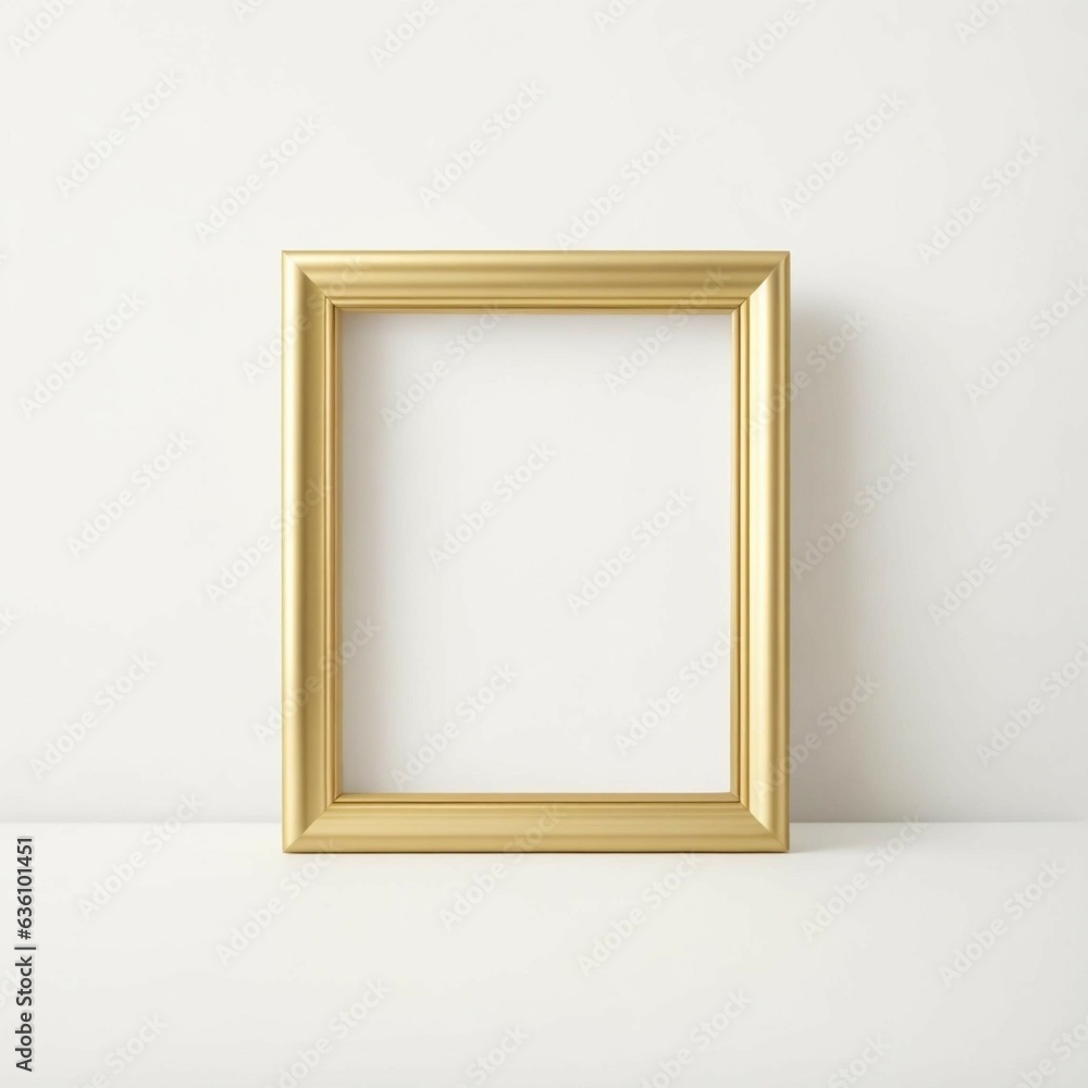 a gold frame on a white surface a gold frame on a white surface