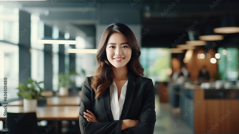 portrait of a smiling business woman. generative ai portrait of a smiling business woman. generative ai