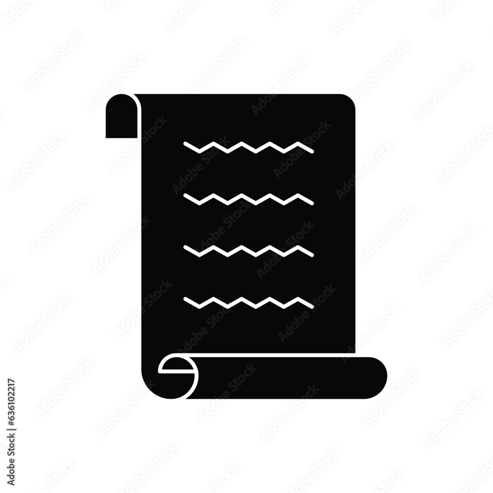 Parchment vector icon. Paper script with text simple icon, isolated on white background. vector illustration Parchment vector icon. Paper script with text simple icon, isolated on white background. vector illustration