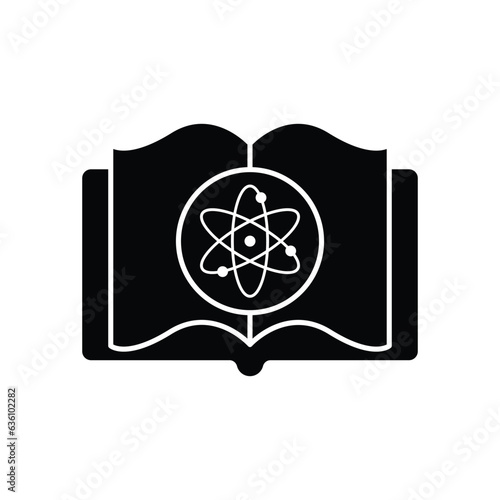 Book and atom icon design. science book icon, isolated on white background. vector illustration