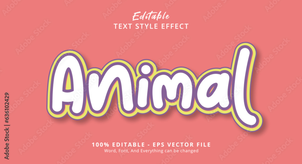 Comic Animal Text Style Effect, Editable Text Effect