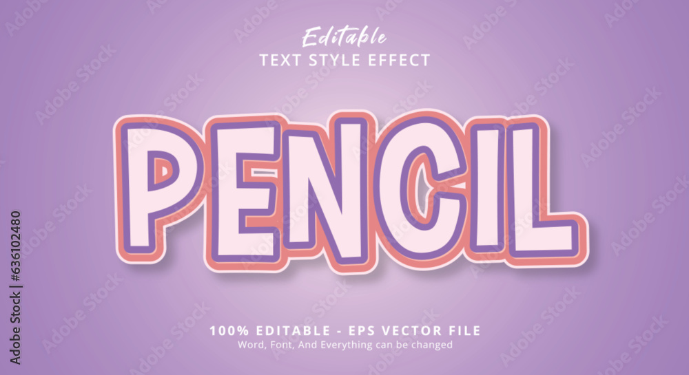 Pencil Text Style Effect, Editable Text Effect