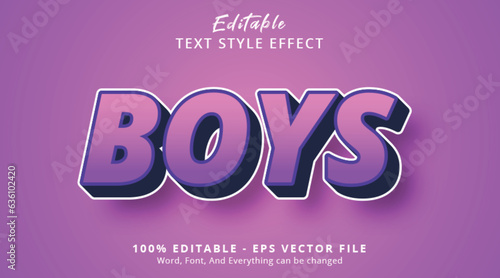 Boy's text with hype gradient style effect, editable text effect