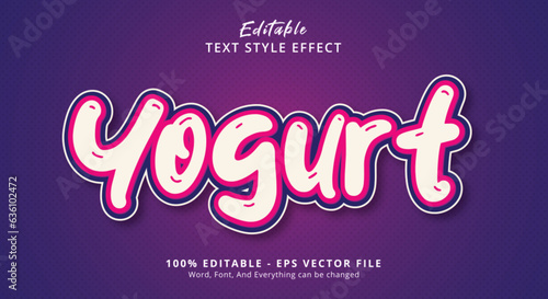 Yogurt Text Style Effect, Editable Text Effect