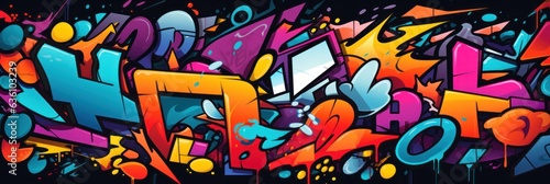illustration of abstract graffiti background, generative AI