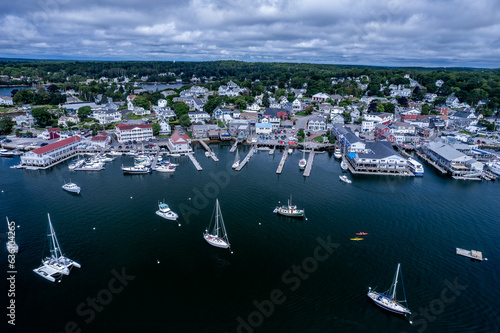 Aerial view of Boothbay Harbor, Maine in summer  photo