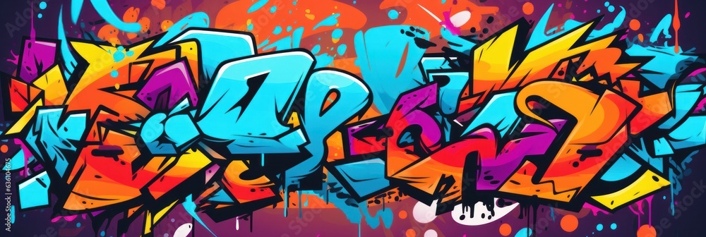 illustration of abstract graffiti background, generative AI illustration of abstract graffiti background, generative AI