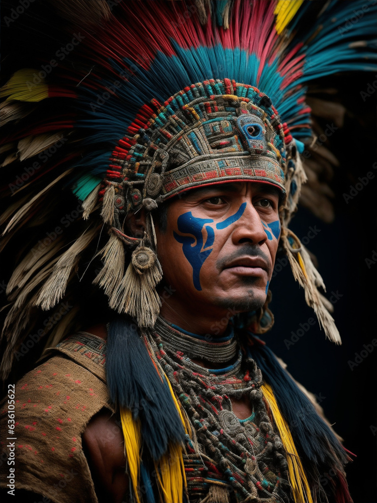 indígena de colores vivos
