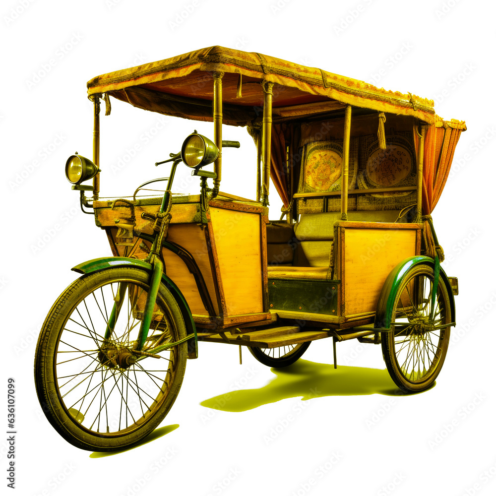 Rickshaw , Isolated On Transparent, PNG