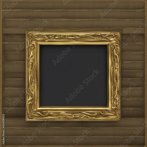 Empty frame for avatar, 3D, cartoonish, simple decorative in gradient wodden background shadow