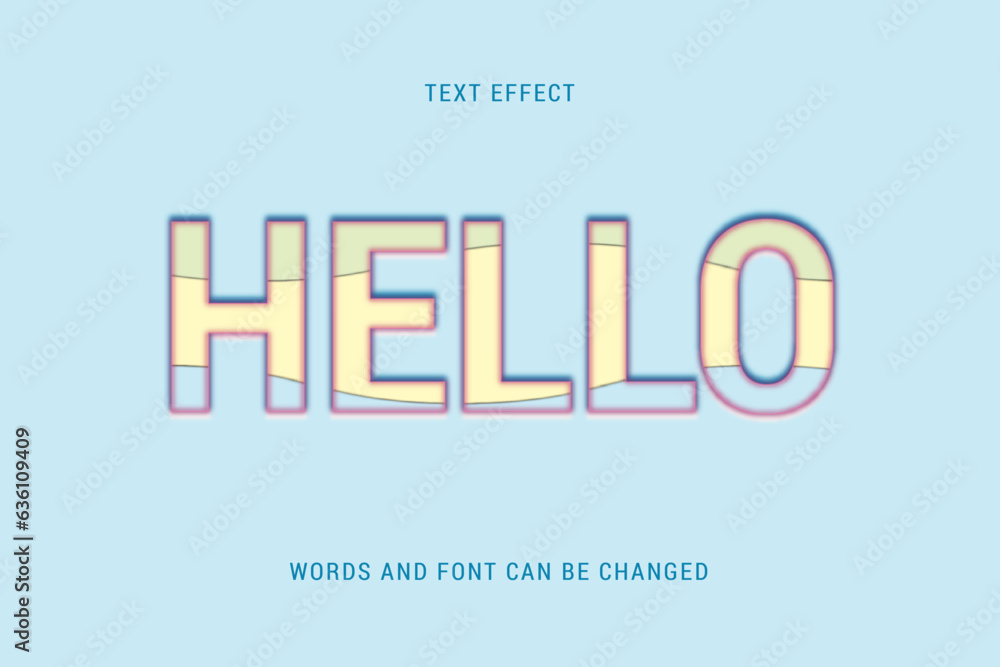 hello cutout text effect editable eps cc