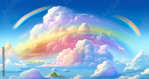 Obraz na plátně Fantasy sky rainbow