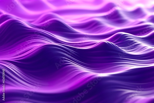 3D renders technological waves with purple, and vibrant colors. AI Generative