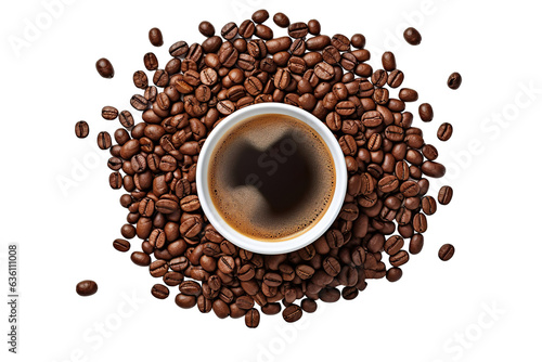 Coffee americano isolated on a white transparent background shot on the professional macro lens PNG
