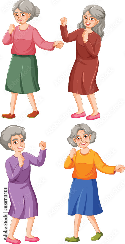 Set of Older Adults Characters Set of Older Adults Characters