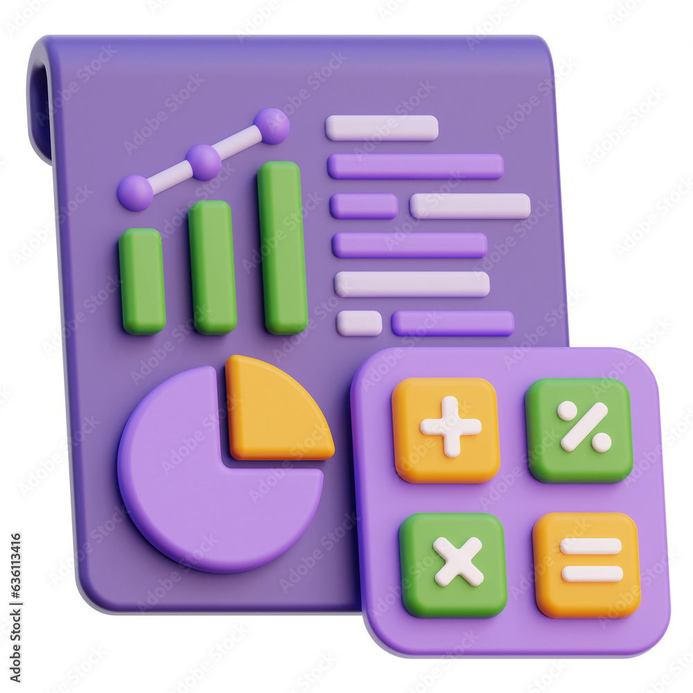 Data Chart Calculation 3D Illustration Data Chart Calculation 3D Illustration