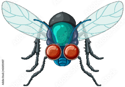 Happy fly cartoon character