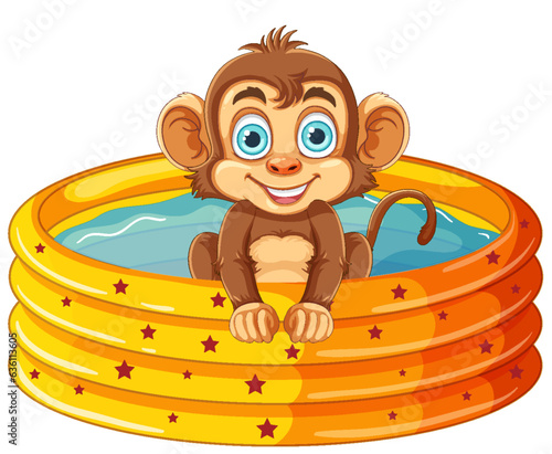 Cute money in inflatable pool