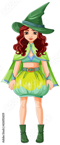 Cute witch cartoon character
