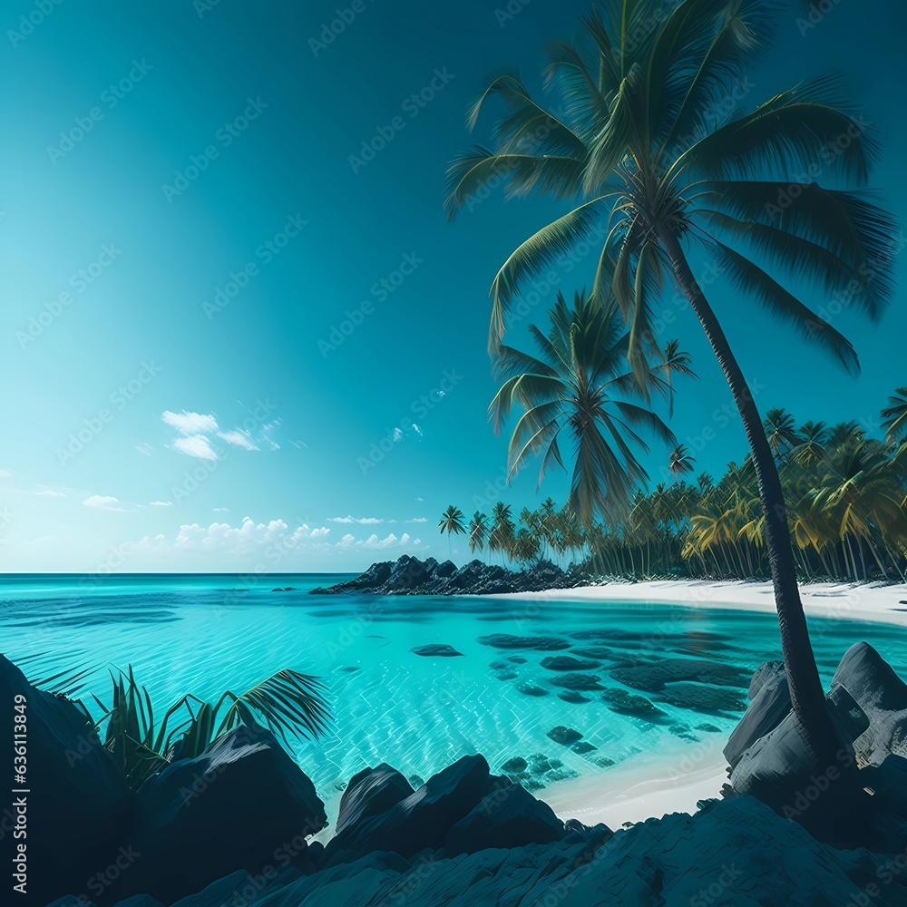 Fototapeta premium beach with coconut trees