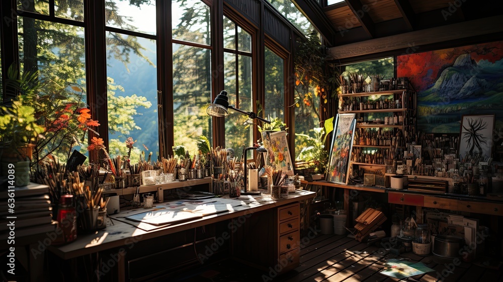 Creative Corner: Artistic Studio Workspace Generative AI Creative Corner: Artistic Studio Workspace Generative AI