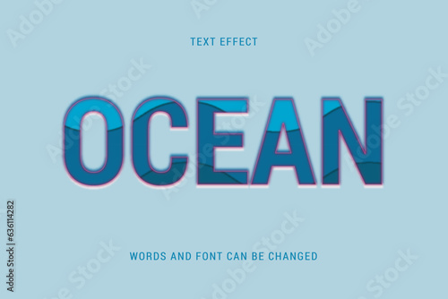 ocean text effect editable eps cc