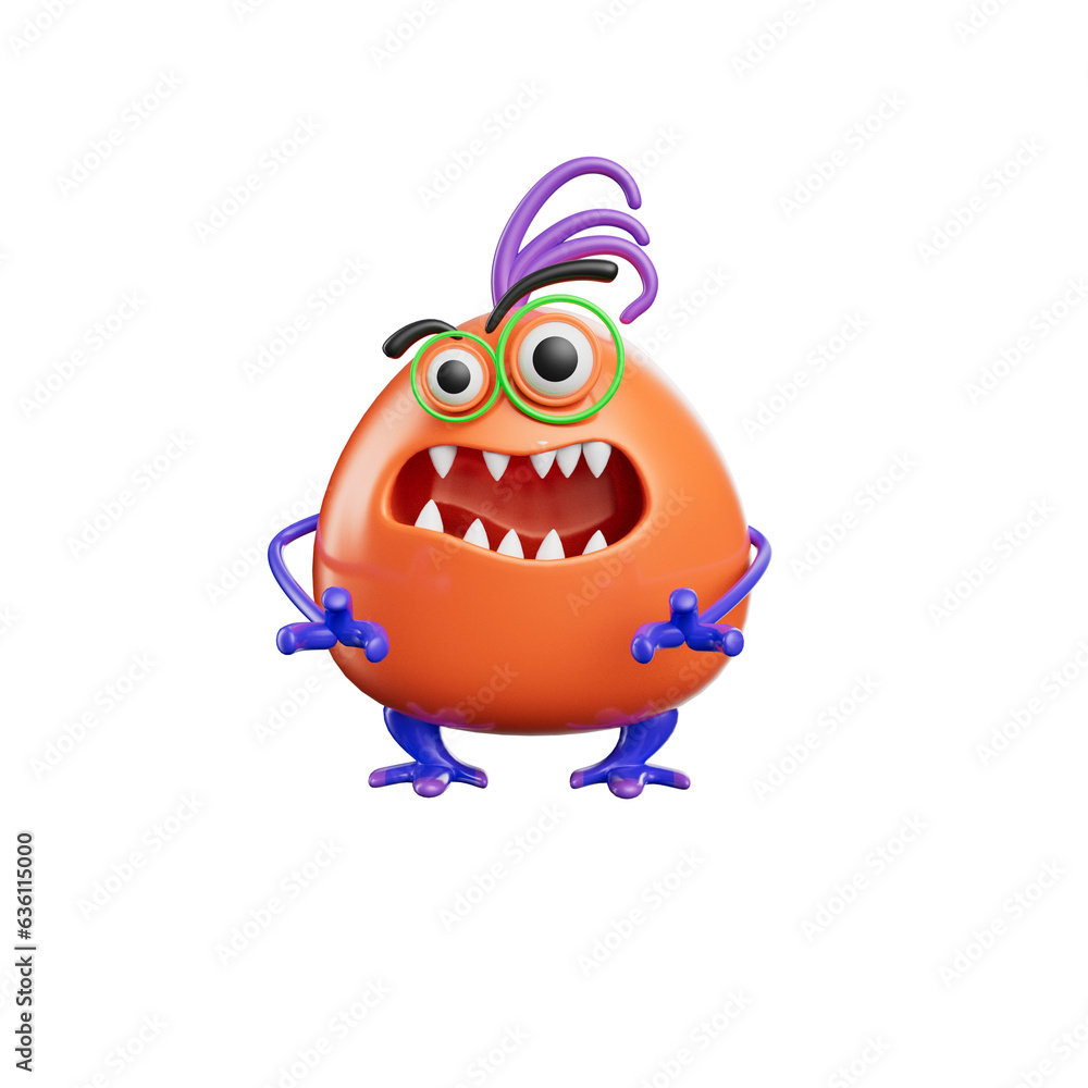 Naklejka premium Funny Monsters 3D Illustration
